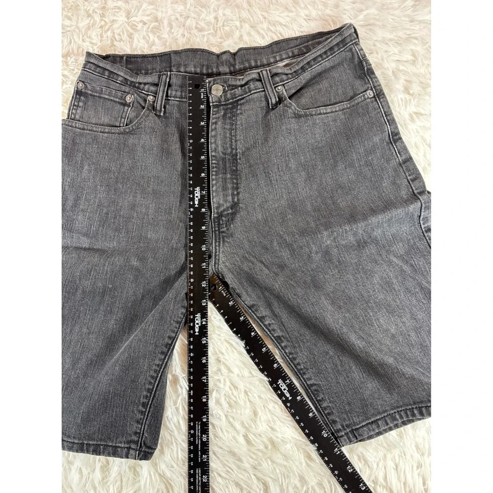 Levis 569 Loose Straight Denim Shorts Mens 34 Washed Charcoal Black Relaxed Fit